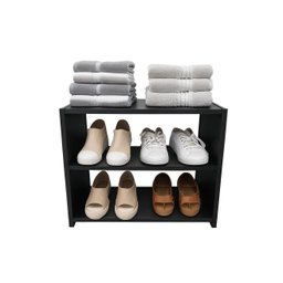 Sapateira para Quarto Sala Hall Lavanderia 25x40x50cm - Preto Tx - 3