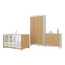 Ver imagem 2 de Quarto de Bebê Completo com Berço Americano 3 em 1 Dengo Multimóveis Mp4592 Branco/madeirado
