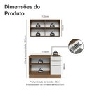 Ver imagem 3 de Armário de Cozinha Compacta 120 X 60 cm Rustic/Branco Veludo Lux Madesa 02