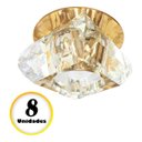 Ver imagem 2 de 8 Spot Embutido Cristal Base Dourada Transparente Sala Bet11