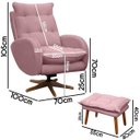 Ver imagem 6 de Kit Poltrona de Amamentação Base Giratória Balanço e Puff Angra Veludo - Sofa Store:veludo Rosa Clar