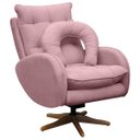 Ver imagem 3 de Kit Poltrona de Amamentação Base Giratória Balanço e Puff Angra Veludo - Sofa Store:Veludo Rosa Clar
