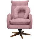 Ver imagem 4 de Kit Poltrona de Amamentação Base Giratória Balanço e Puff Angra Veludo - Sofa Store:Veludo Rosa Clar