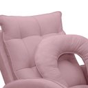 Ver imagem 7 de Kit Poltrona de Amamentação Base Giratória Balanço e Puff Angra Veludo - Sofa Store:Veludo Rosa Clar