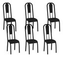 Ver imagem 1 de Kit 6 Cadeiras Madri Corino Tempest Preto Tubo Martelado