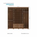 Ver imagem 4 de Guarda Roupa Casal Nápoles 8.4 8 Portas 4 Gavetas Jatobá com Espelho e Pés - Santos Andirá