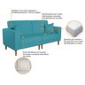 Sofá 03 Lugares Living Ponza Suede Cor Azul Turquesa - 4