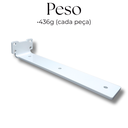 Ver imagem 6 de Par Mãos Francesas para Prateleira 25cm Formato Invertido Fixo de Parede Aço Reforçado Branco