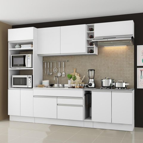 Cozinha Completa Vicenza Branco Armário Balcão Madesa