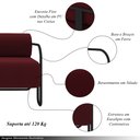Ver imagem 3 de Poltrona Decorativa Sala de Estar Polatsk Base Industrial de Ferro Veludo Bordô G33 - Gran Belo