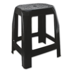 Banco Plástico Banquinho Banqueta Resistente Adulto Preta