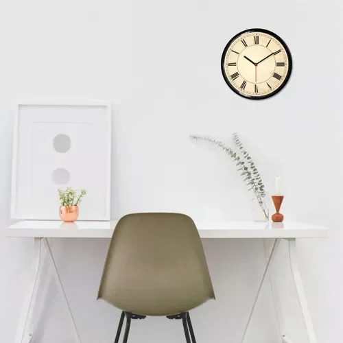 Relogio Parede Numeros Romanos Bege Envelhecido Decoracao Vintage Retro Moderno - 2