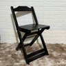 Cadeira Dobrável de Madeira Maciça Resistente Preto - 3