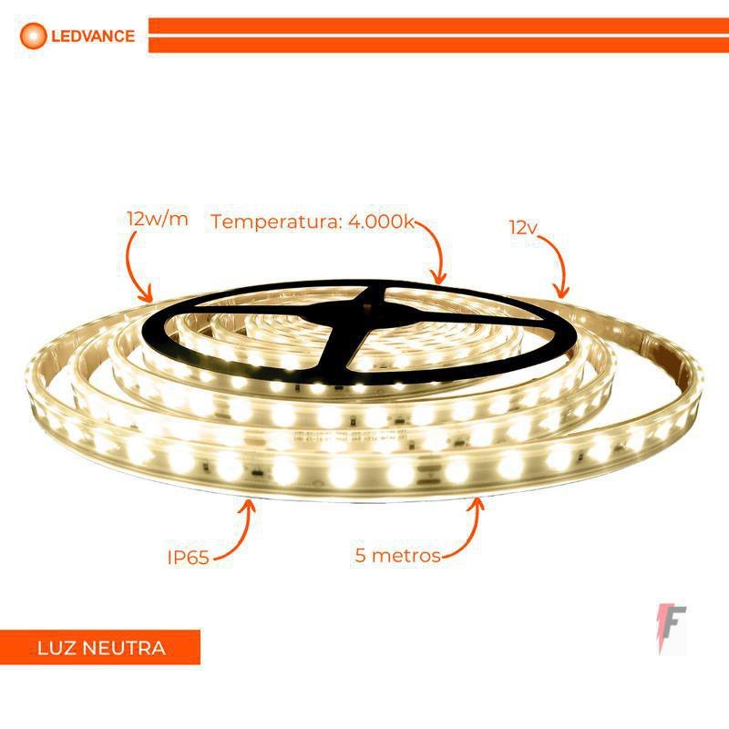 Fita De Led 12W/M 12V 4000K 5 Metros Ip65 Ledvance - 2