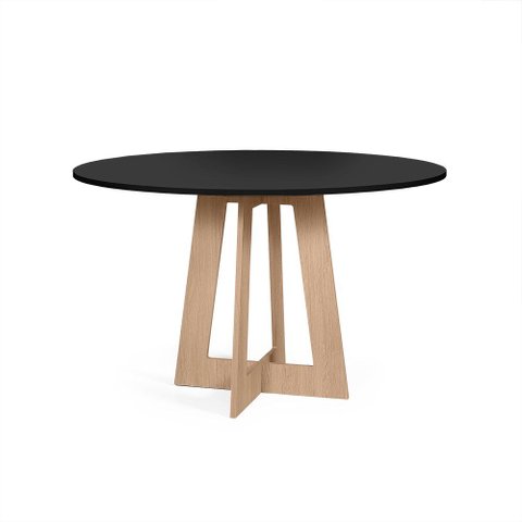 Mesa de Jantar Redonda 90cm 4 Lugares Montreal MDF Preto e Jade - Straub Web