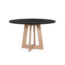 Ver imagem 1 de Mesa de Jantar Redonda 90cm 4 Lugares Montreal MDF Preto e Jade - Straub Web