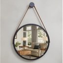 Ver imagem 3 de Espelho Redondo Decorativo Suspenso Alça 30cm Varias Cores