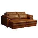 Ver imagem 2 de Sofá Decorativo Piece Bipartido Retrátil Sala de Estar 175cm Couro Conhaque G58 - Gran Belo