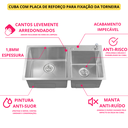 Ver imagem 2 de Cuba Dupla Prata Inox 201 Válvula Dispenser Inovartte Icb15