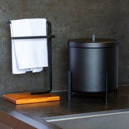 Kit 02 Porta Toalha Lavabo de Bancada Suporte Industrial Oslo D01 Peroba - Inoviza - 6