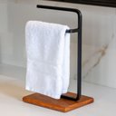 Ver mais imagens de Kit 02 Porta Toalha Lavabo de Bancada Suporte Industrial Oslo D01 Peroba - Inoviza