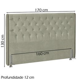 Cabeceira Queen 160 cm Firezz Veludo SL 940 Peer - 4