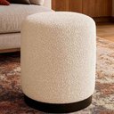 Ver imagem 2 de Puff Redondo 41cm Kira Bouclé Off White - Sallar Home