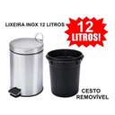 Ver imagem 2 de Cesto de Lixo 12 Lts 100% Inox c/ Pedal Banheiro