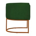 Ver imagem 4 de Kit 2 Poltronas Reforçada Decorativa Sala Gabriela Base Ferro Bronze Suede Verde