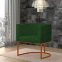 Ver imagem 2 de Kit 2 Poltronas Reforçada Decorativa Sala Gabriela Base Ferro Bronze Suede Verde
