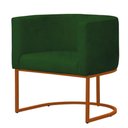 Ver imagem 3 de Kit 2 Poltronas Reforçada Decorativa Sala Gabriela Base Ferro Bronze Suede Verde