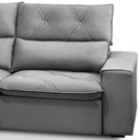 Ver imagem 7 de Sofá 3 Lugares Retrátil Reclinável Chaise Esquerdo 258cm Bergen F04 Veludo Cinza - Lyam Decor