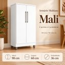 Ver imagem 6 de Armário Multiuso Armazenamento 2 Portas 2 Prateleiras Mali Casa Mobília Movelaria