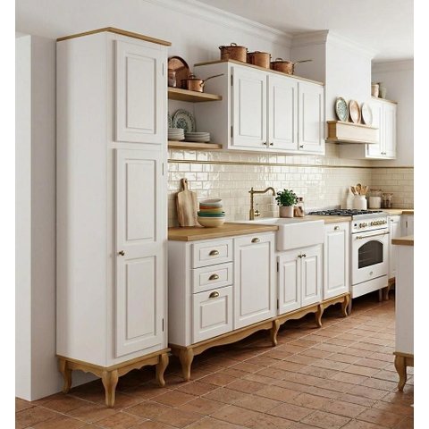 Paneleiro Fechado Estilo Farmhouse - Branco