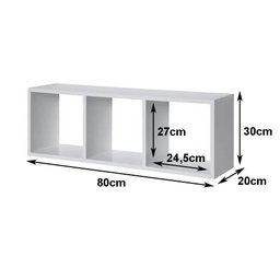 Nicho mdf branco TX 3 espaços 30A X 80L X 20P cm NCHBR004 - 2