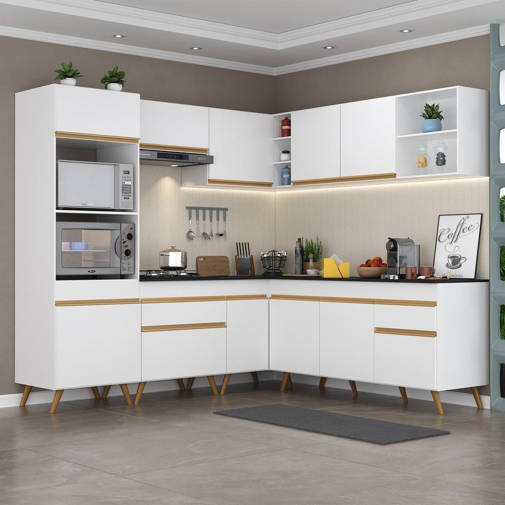 Cozinha Completa de Canto Veneza Gw Multimóveis Mp2045 com Armário e ...
