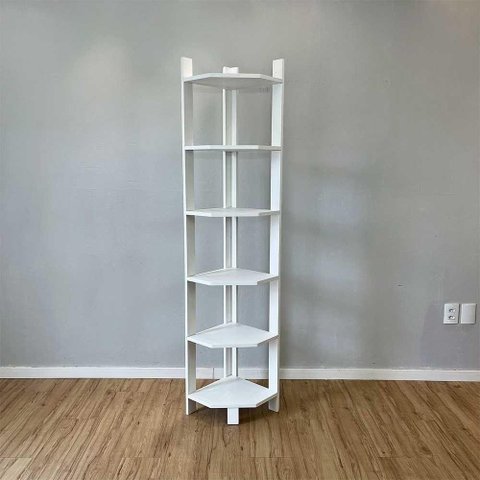 Estante Linea sem Porta 6 Prateleiras Madeira Pinus 36.5cm Branco Artfactory Design