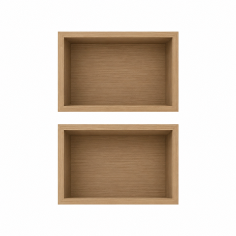 Kit 2 Nichos de Parede 30cm Marrom Infantil Quarto Sala MDF