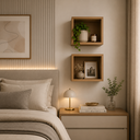 Ver imagem 5 de Kit 2 Nichos de Parede 30cm Marrom Infantil Quarto Sala MDF