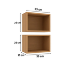 Ver imagem 2 de Kit 2 Nichos 30cm Marrom Infantil para Quarto de Bebê Estante