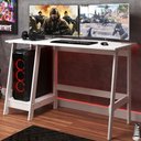 Ver imagem 2 de Mesa Escrivaninha Gamer 2 Pateleiras 120 Cm Mc190 Branco Dtall Branco