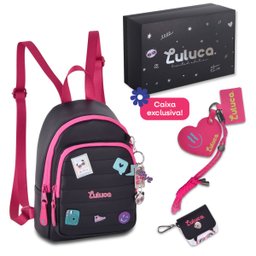 Mini Mochila Luluca com Porta Fone Espelho Chaveiro e Caixa - 2