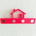 Ver imagem 1 de Porta Chaves Magnético Casinha - 4 ímãs - Toque 3D: Vermelho
