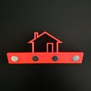 Ver imagem 2 de Porta Chaves Magnético Casinha - 4 ímãs - Toque 3D: Vermelho