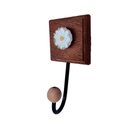 Ver imagem 4 de Kit Banheiro 3 Peças Toalheiro Cabideiro Porta Papel Papel com Flores Coloridas Cor Branco