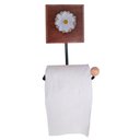 Ver imagem 3 de Kit Banheiro 3 Peças Toalheiro Cabideiro Porta Papel Papel com Flores Coloridas Cor Branco