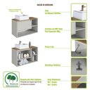 Ver imagem 3 de Armário Modular de Banheiro com Cuba Suspenso Crart-BAL005 Nichos Externos Grafite Multimóveis