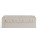 Ver imagem 6 de Calçadeira Báu King Size Atena 195cm Capitonê Suede Bege Claro - Desk Design