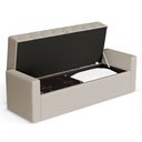 Ver imagem 5 de Calçadeira Báu King Size Atena 195cm Capitonê Suede Bege Claro - Desk Design