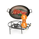Ver imagem 2 de Kit Camping 5 - Fogareiro Fogão F2b10 Redondo 40cm Duplo de Mesa + Chapa Campeira 45cm - Progás